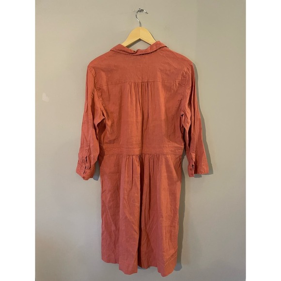 Eileen Fisher Dresses & Skirts - Eileen Fisher Linen Blend Salmon Pink Shirt Dress